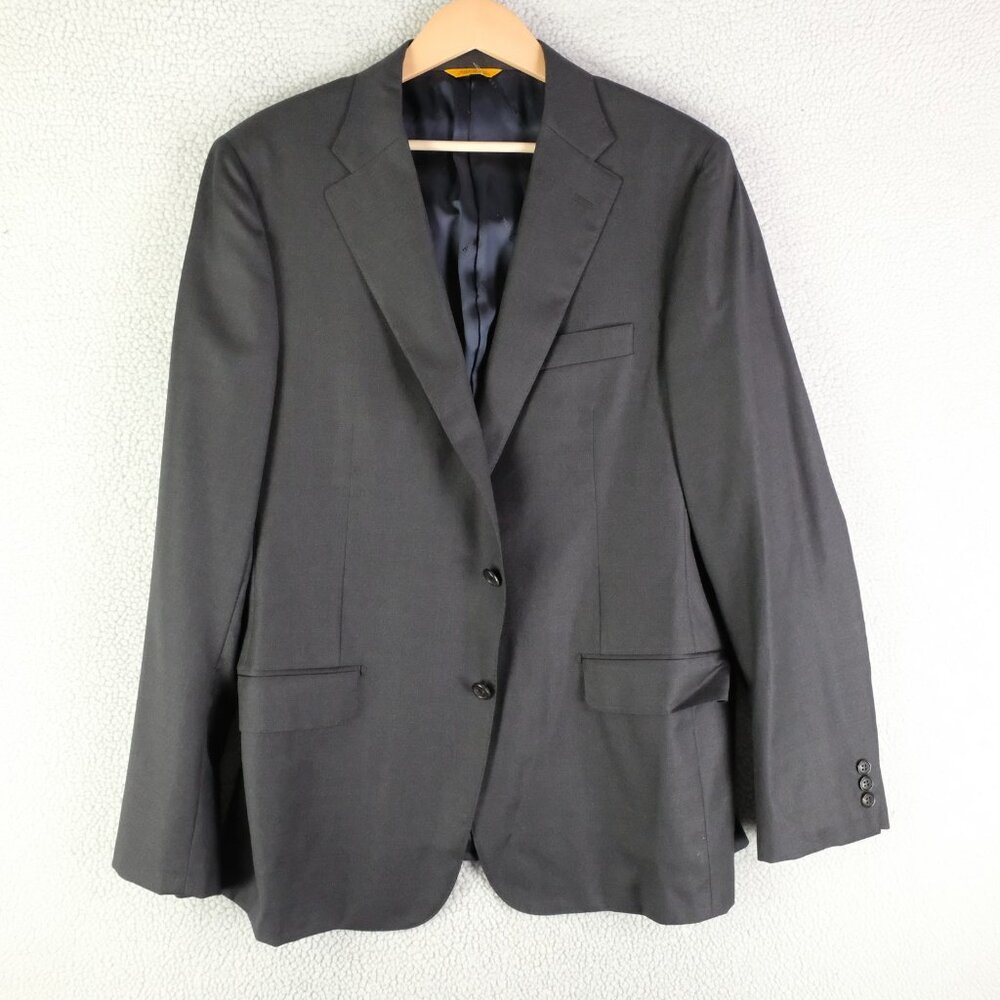 Hickey Freeman Blazer Mens 42 Regular Gray Traveler Wool Suit Jacket Made USA